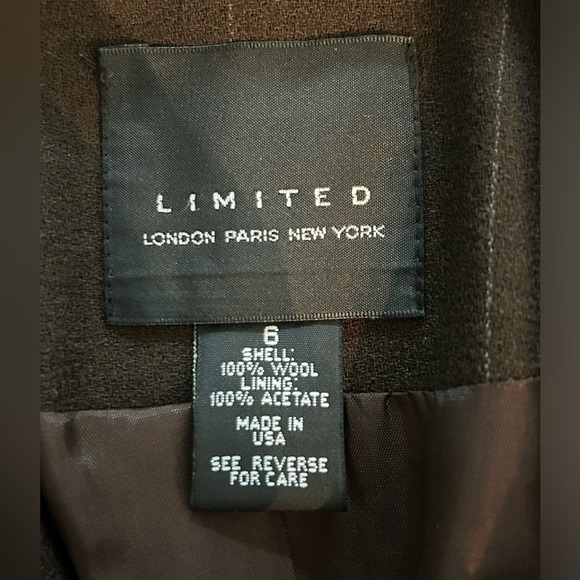 LIMITED Wool Double Breasted Blazer Brown w Pinstripe Women’s Size 6 - Picture 10 of 11